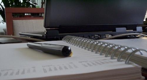pen on notepad 