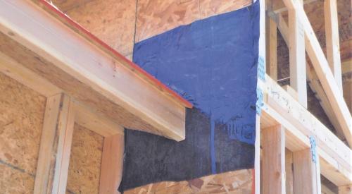 Membrane flashing where fascia meets wall