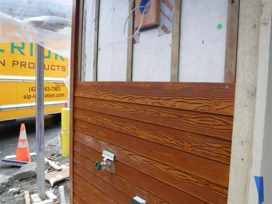 Proper rainscreen installation using furring strips in the wall assembly helps keep the wall dry