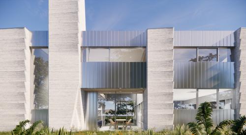 2-story 3D Printed House Visualization rendering