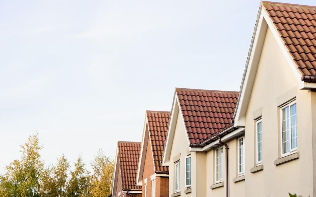 Row of modern homes 