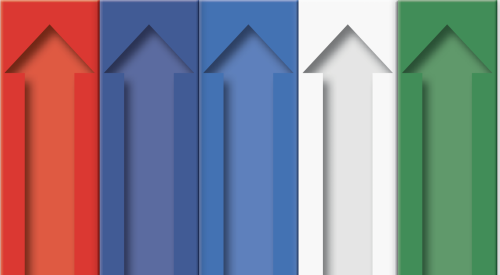 row of arrows pointing up