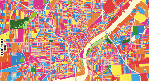 Colorful map of Toledo, Ohio, which topped Realtor.com's list of hottest markets for 2024