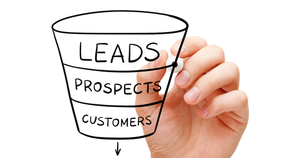 Hand drawing a sales funnel for home builders